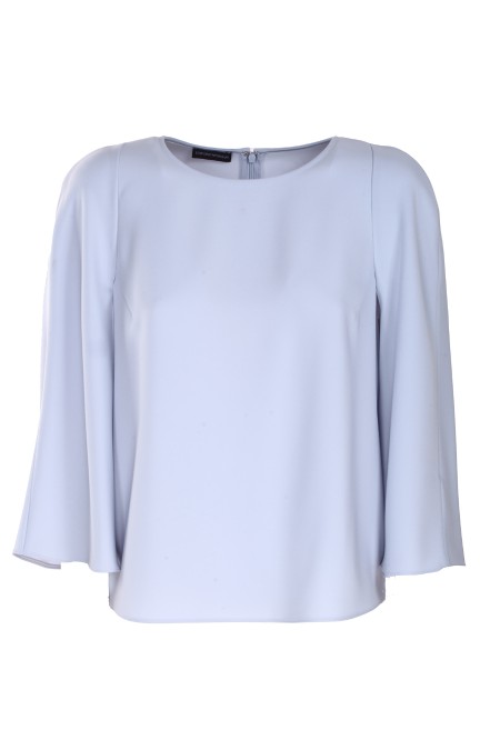 Shop EMPORIO ARMANI  Top: Emporio Armani top celeste chiaro.
Scollo rotondo.
Chiusura/apertura posteriore con zip.
Maniche lunghe.
Vestibilità comoda.
Composizione: 100% poliestere.
Fabbricato in Cina.. D4NK1D 2NWAZ-703
